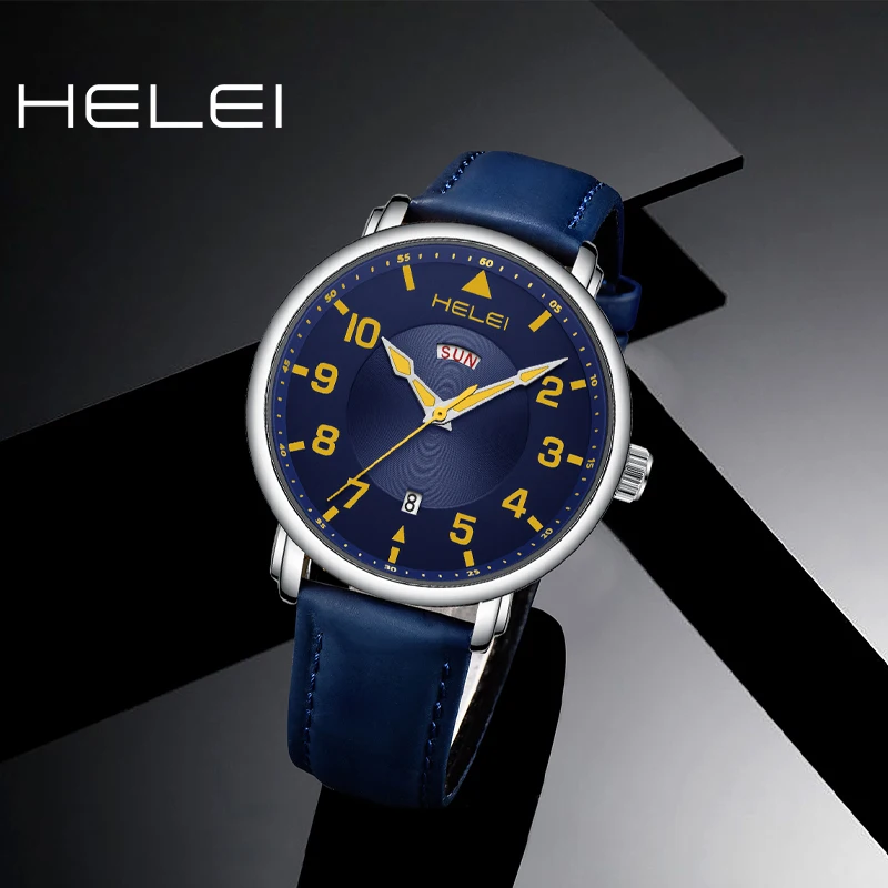 HELEI hot models 2024 jazz series popular light luxury multi-function quartz movement men's quartz watches men's watches