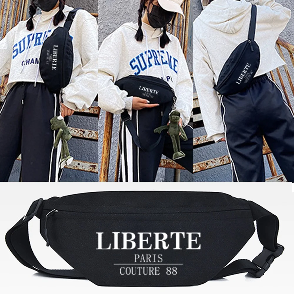 

Waist Bag Unisex Crossbody Bag Shoulder Bag LIBERTE Letter Print New Women 2023 Large Capacity Messenger Bag Hip Hop Chest Packs