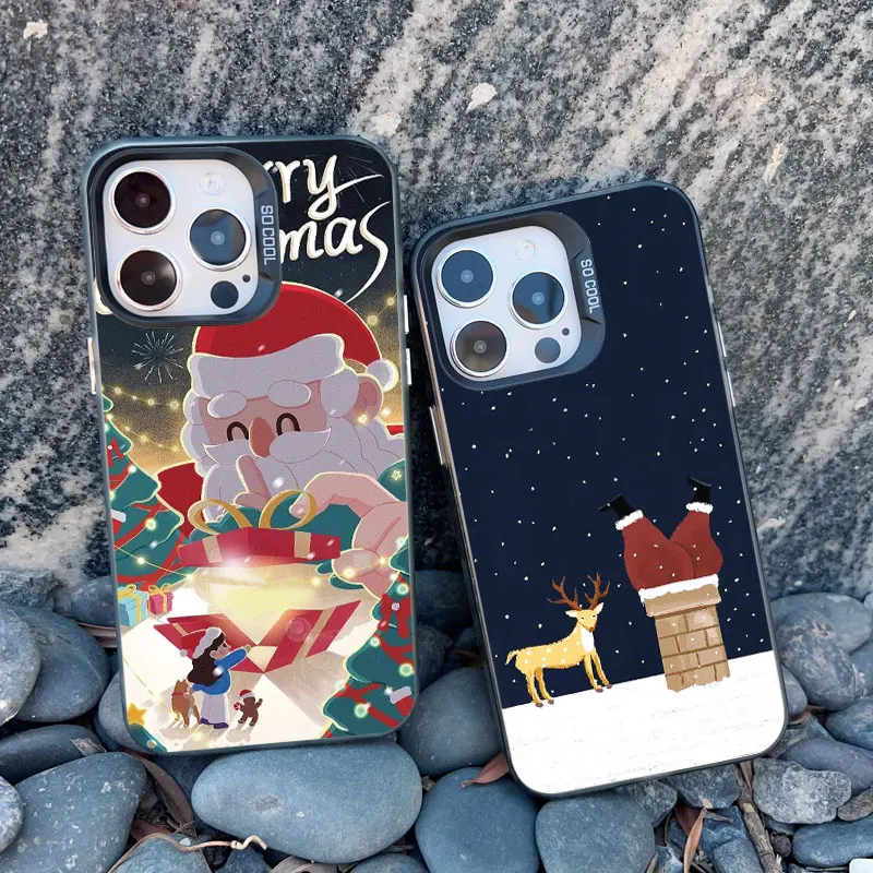 Frohe Weihnachten Tag Handyhülle für iPhone 13 12 Pro Max Mini 16 15 14 Plus Pro Max 11 stoßfeste Laser-Rückseite Handyhülle Funda – Detail 14