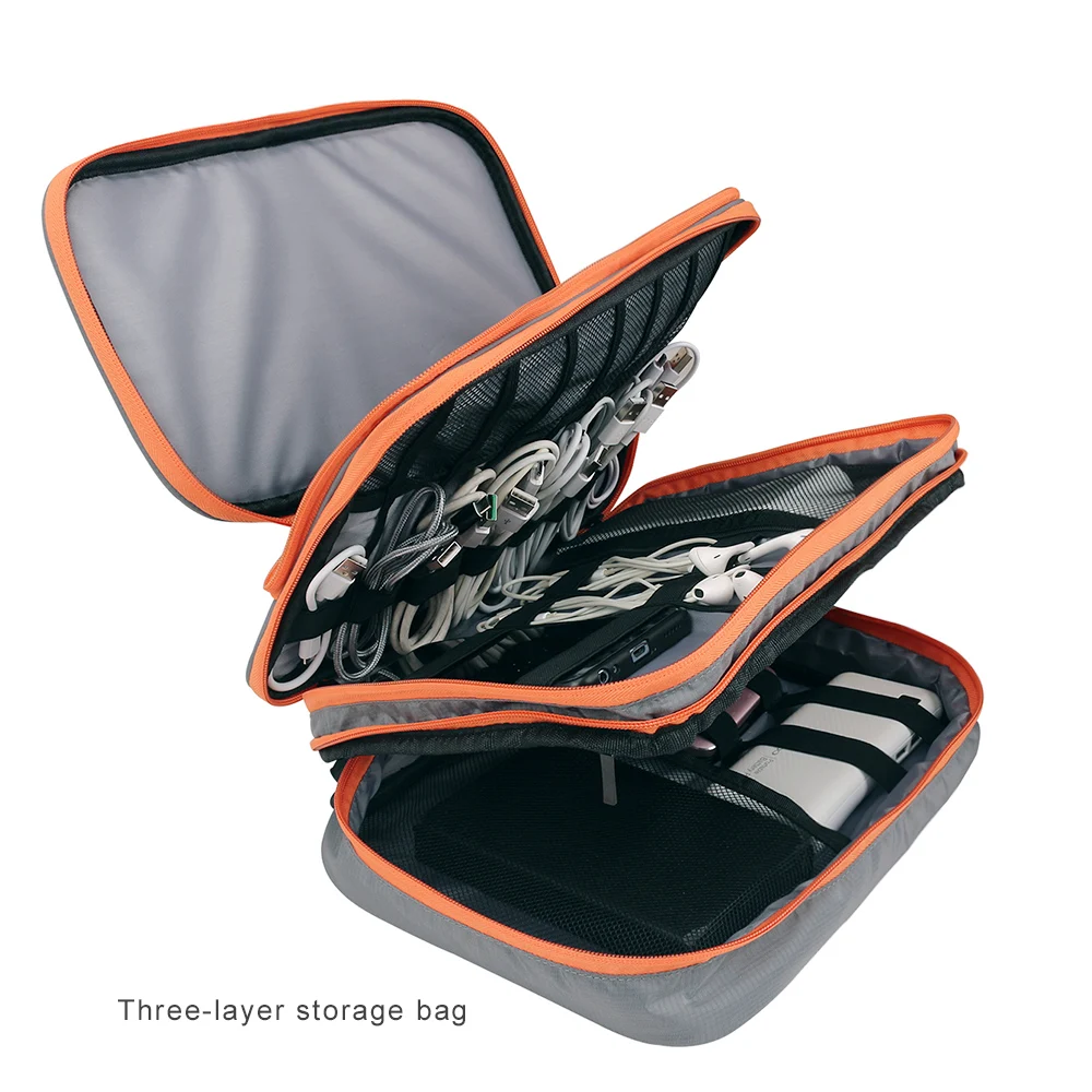 Organizer Bag Travel Case Electronics Gear Accessory Tech Storage pouch 3  Layer