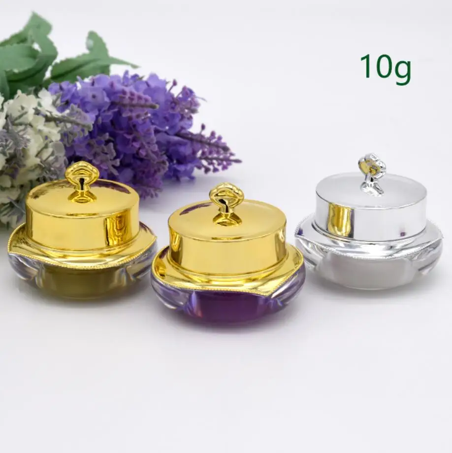 

10g cone shape gold silver acrylic jar sample test eye essence cream gel moisturizer art nail skin care cosmetic packing