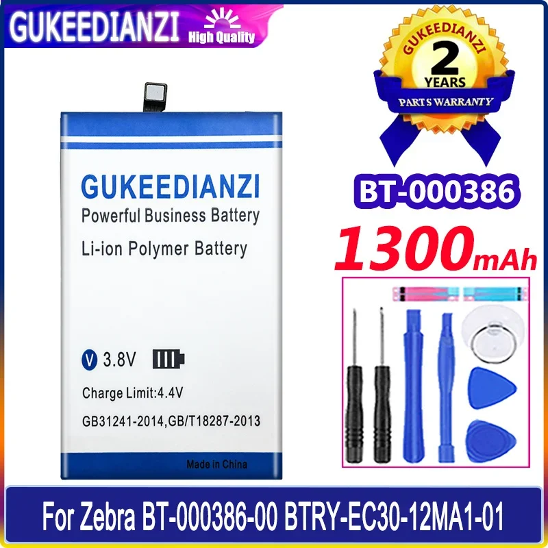 

GUKEEDIANZI Battery BT000386 1300mAh For Zebra EC30 BT-000386-00 BTRY-EC30-12MA1-01 Bateria