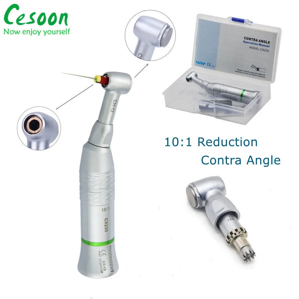 

Dental Endo 10:1 Reduction Contra Angle Handpiece 90º Reciprocating Rotate Dentistry Low Speed For Hand Use Files Push Button