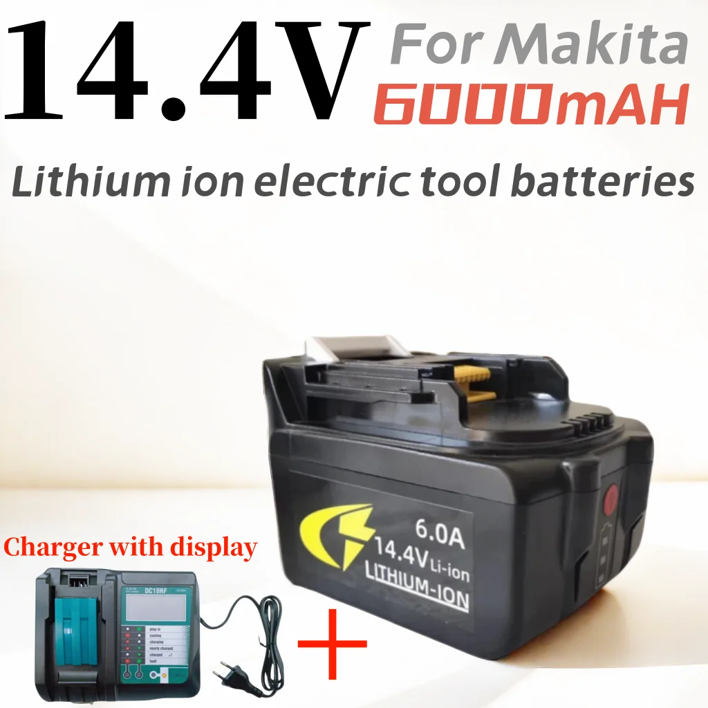 

14.4V6000mAH for Makita rechargeable lithium-ion battery replacement BL1415 BL1430 194066-1 194065-3 1945 59-8 MAK1430Li MET1821