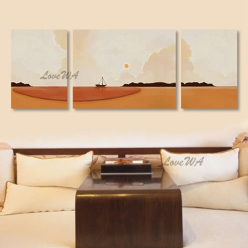 

New Arrival Hand Painted Poster Artwork Abstract 3PCS Group Oil Painting Living Room Decoration Canvas Wall Art Panels Set