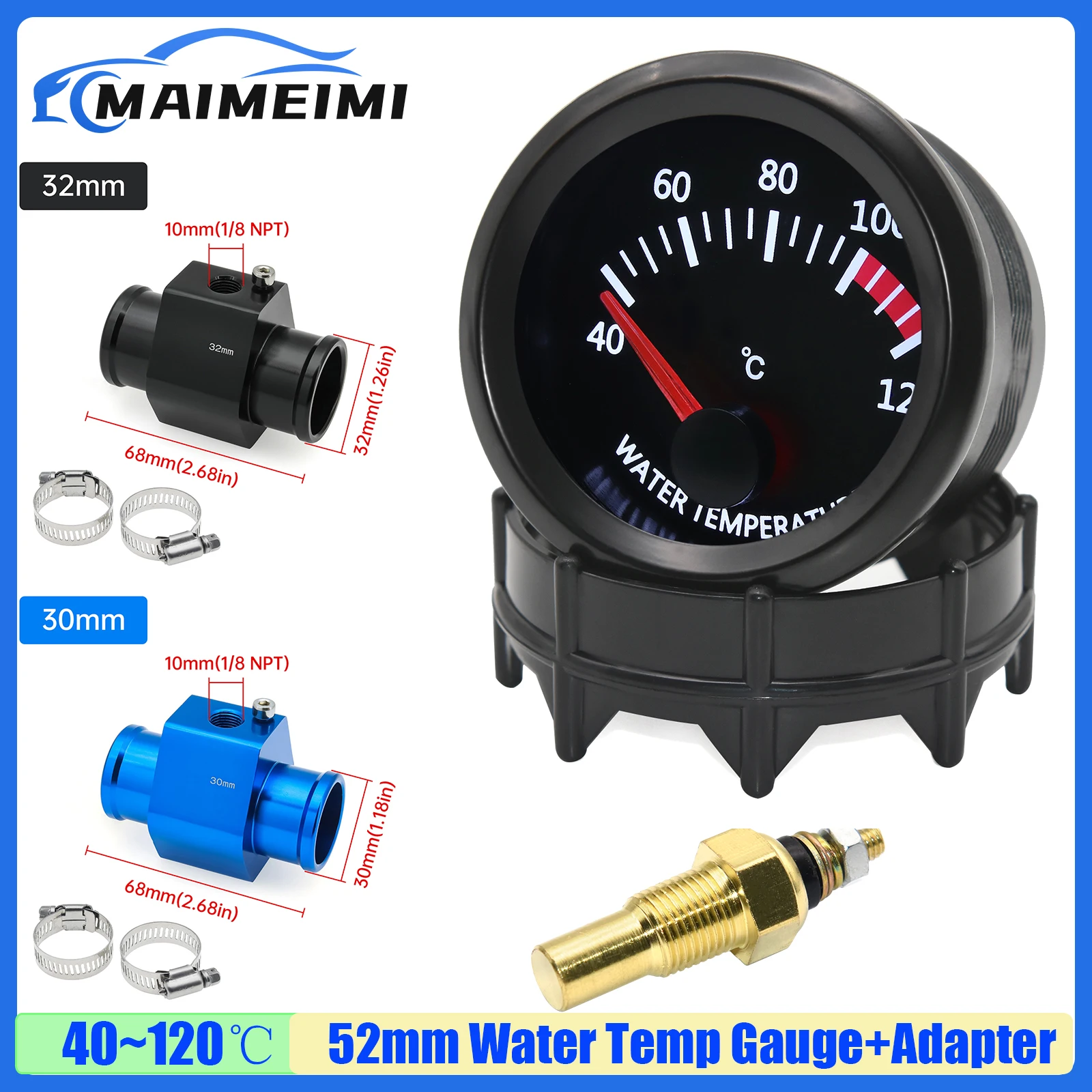

Измеритель температуры воды с датчиком, 40 ~ 120 ℃ 52 мм