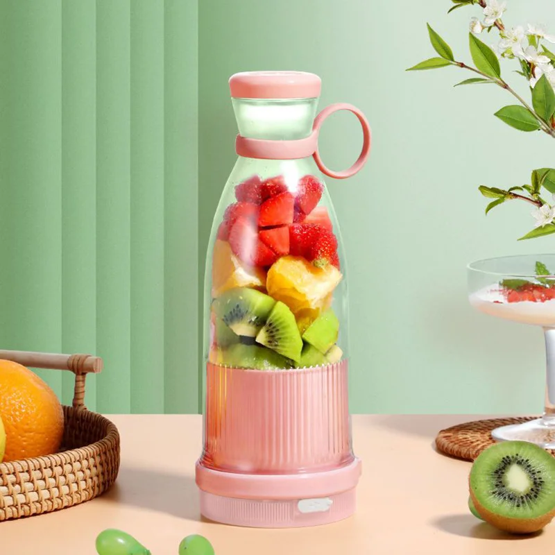 USB Rechargeable Portable Blender Juicer 380ml Compact Smoothie Maker for Fruits Vegetables Quiet Cordless Mixer with Travel Lid - Image 4