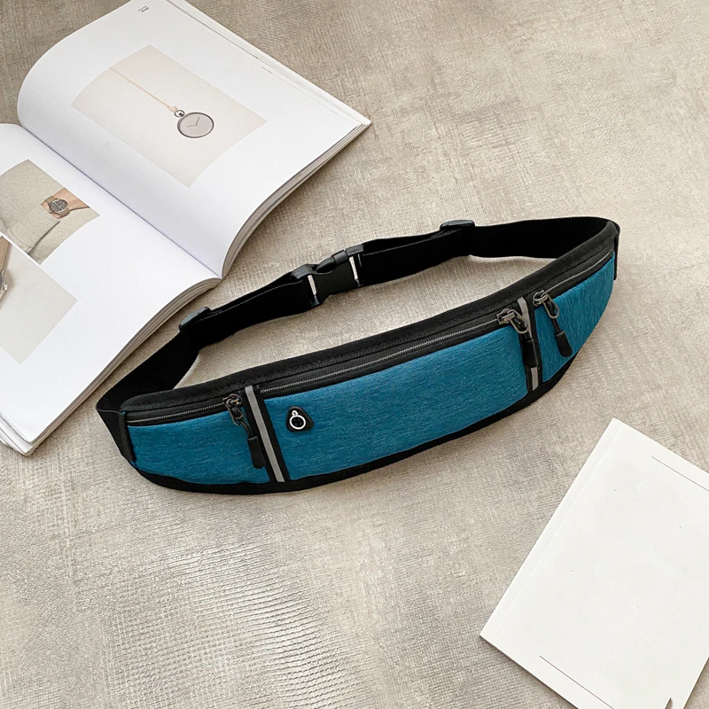Waterproof Lightweight Reflective Strip Waist Fanny Pack Gym Sports Running Waist Bag Adjustable Elastic Straps running waist bag