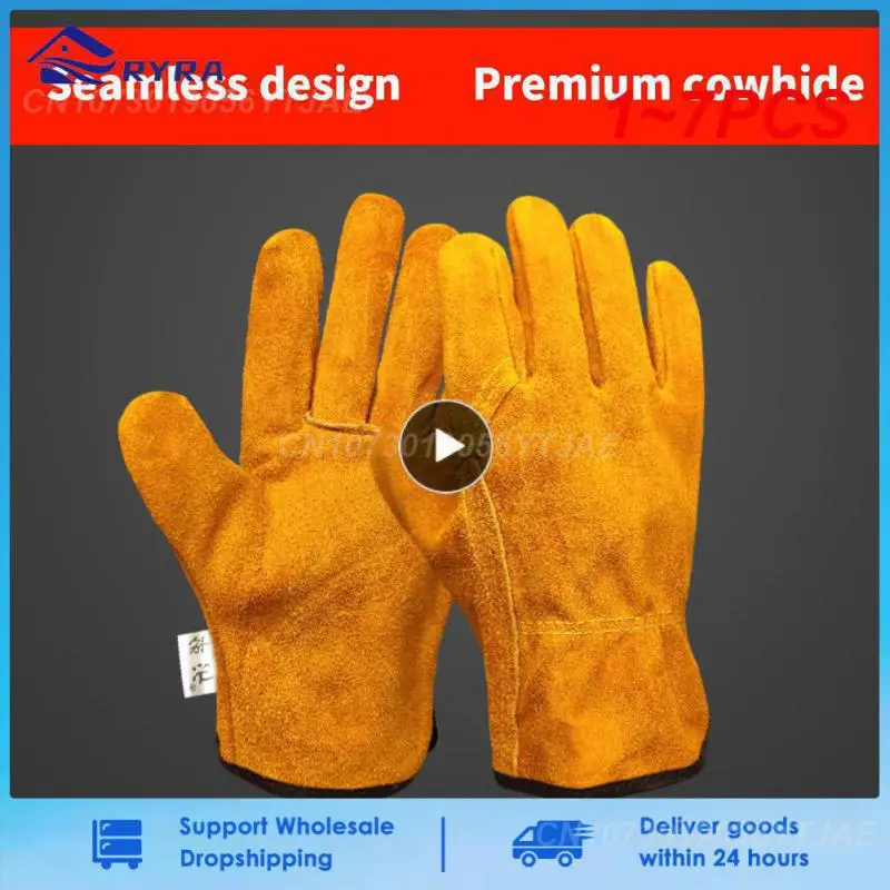 

Перчатки сварочные огнеупорные из воловьей кожи, 1-7 шт.