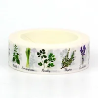 NEW 1PC 10M Decorative Spices Meadow Flower Herbal Plant Washi Tape Set for Scrapbooking Diary Masking Tape Stationery Supplies 2