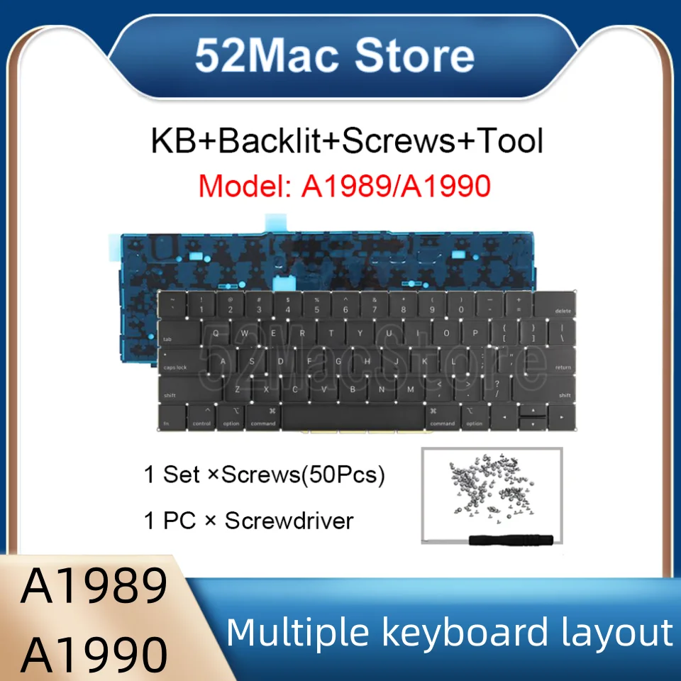 新しいラップトップ A1989 A1990 キーボード & バックライト Macbook