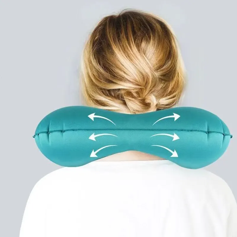 Neck Pillow 1pc Inflatable Travel TPU Pressed U-shaped Pillow Outdoor Travel Portable Neck Protection