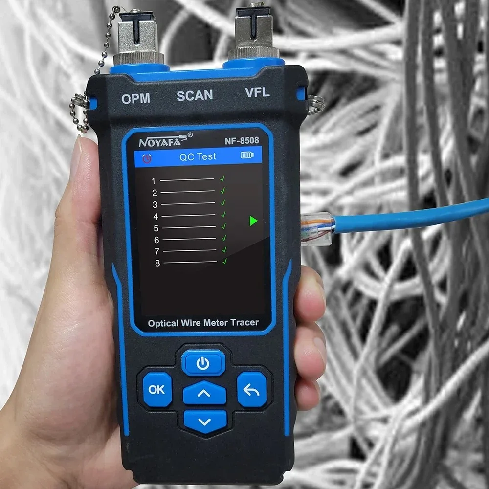 Noyafa NF-8508 Network Cable Tester Ethernet Cable Tracker OPM VFL PoE Checker Measure Length Wiremap Tester Network Tools