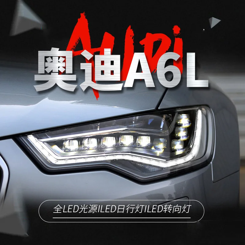 

Car Accessories Headlight Assembly LED Daytime Running Light Dynamic Streamer Turn Signal Front Lamp For Audi A6L 2012-2016