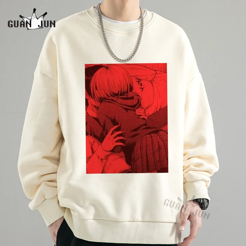 

Black Tops Aesthetic Graphic Anime Girl Kissing Sweatshirt Woman Korean Fashion Cute Hooded Pullover Streetwear Hoodie for Women