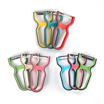 3pcs/set Peeler Stainless Steel Food Slicer Non-Slip Handle Manual Kitchen Peeling Tools Carrot Grater Kitchen Accessories