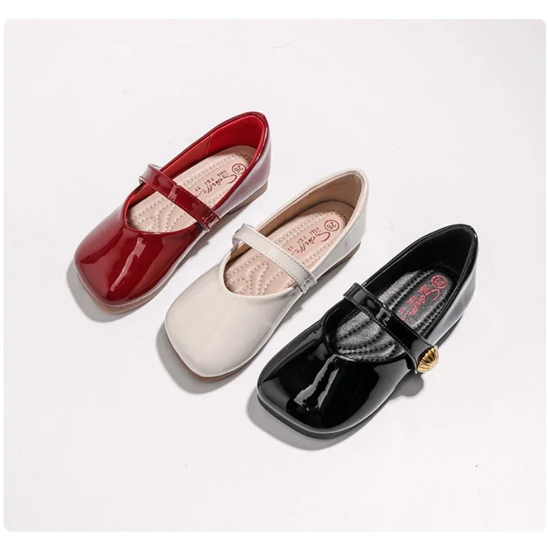 Zapatos Niña Girl Leather Shoe New Red Princess Shoes Summer Flat Sole Single Shoe Mary Jane Shoe Lolita Shoes Girl Kids Shoes 5