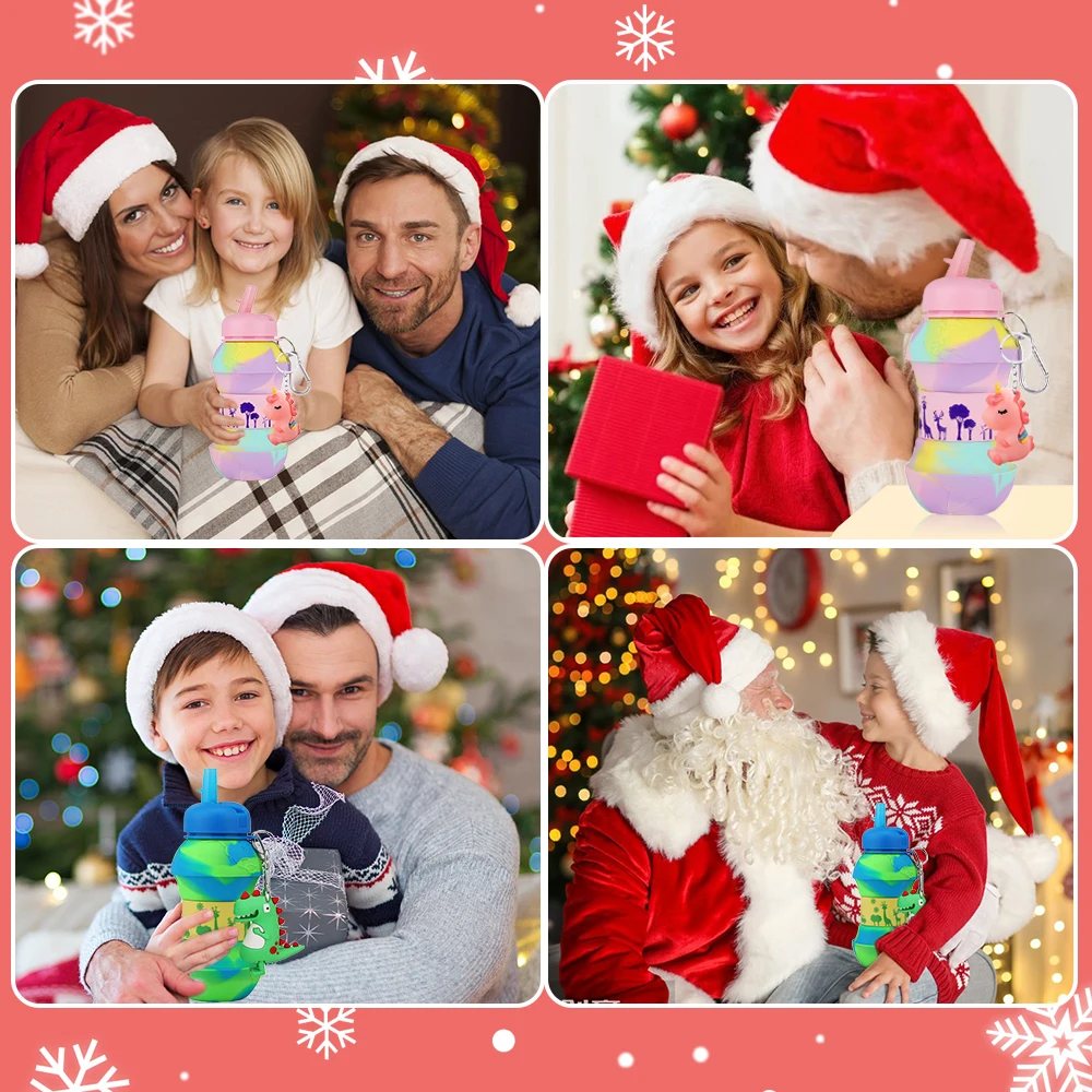 Water Bottle 550ML Creative Silicone BPA Free For Kids