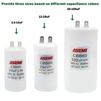 CBB60 450V AC condensateur de fonctionnement du moteur démarreur 3.5uF 5uF 6uF 8uF 10uF 12uF 15uF 16uF 18uF 20uF 25uF 30uF 40uF 80uF 100uF condensateurs 3