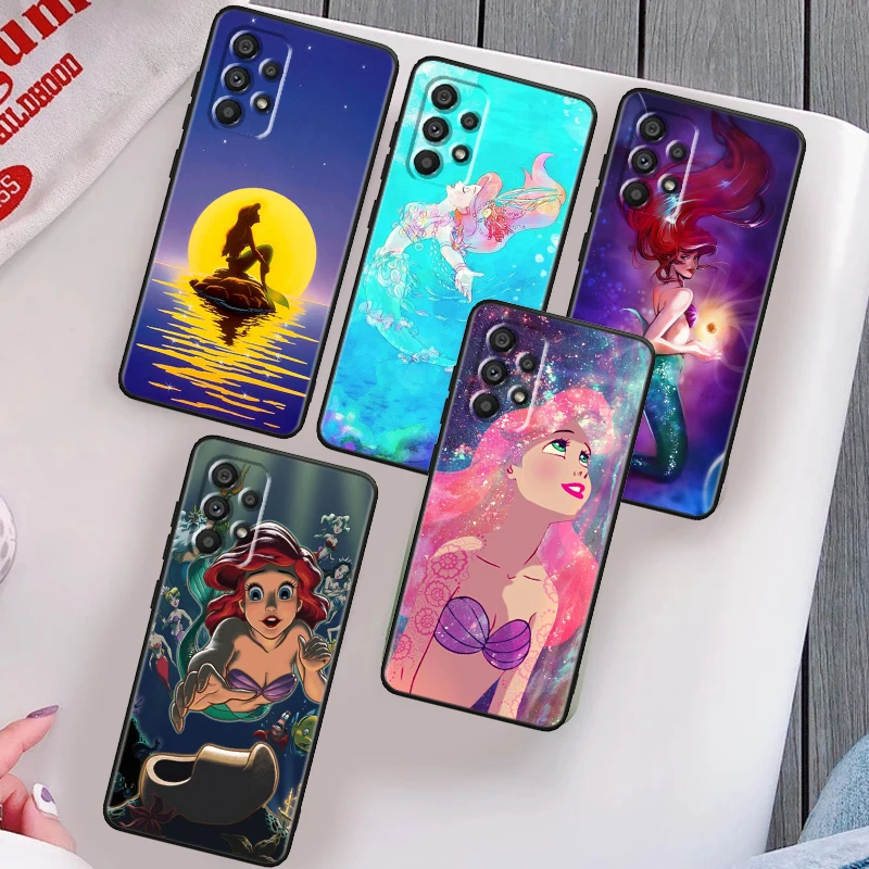 

The Little Mermaid Disney Phone Case For Samsung Note 20 10 Ultra Plus A31 A8 A14 j6 A12 A5 A70 A7 A34 A20 A04 A24 5G Black