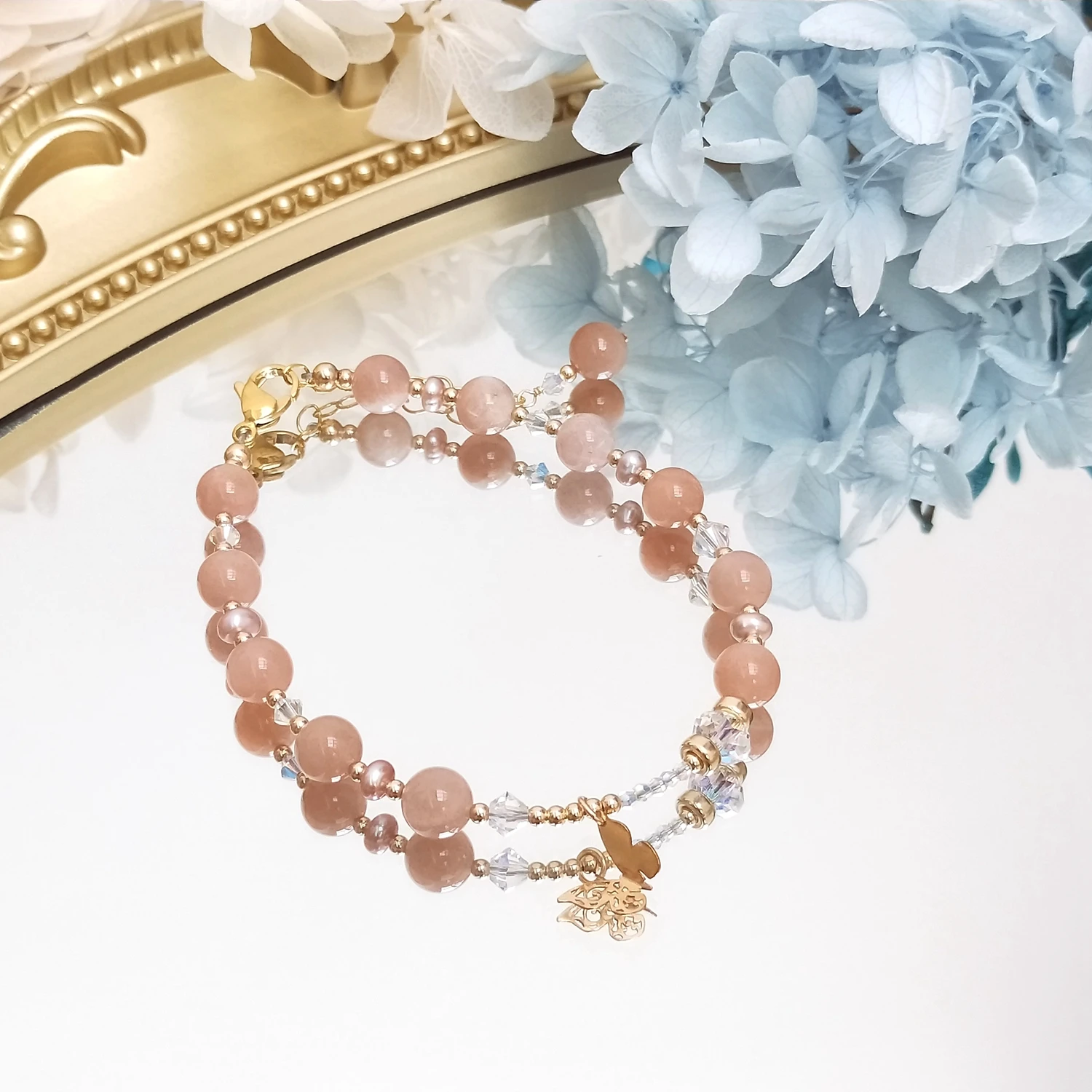 Lii Ji Rose Quartz Natural Stone 6MM 14K Gold Filled Charms Bracelet  Handmade Bohe Fashion Jewelry For Female - AliExpress