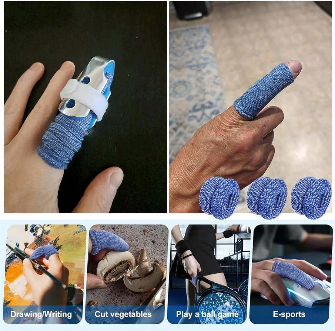 10Pc 손가락 붕대 손가락 보호대 상처 관리를 위한 관형 통기성 붕대 면 손가락 끝 커버 일회용 보호대