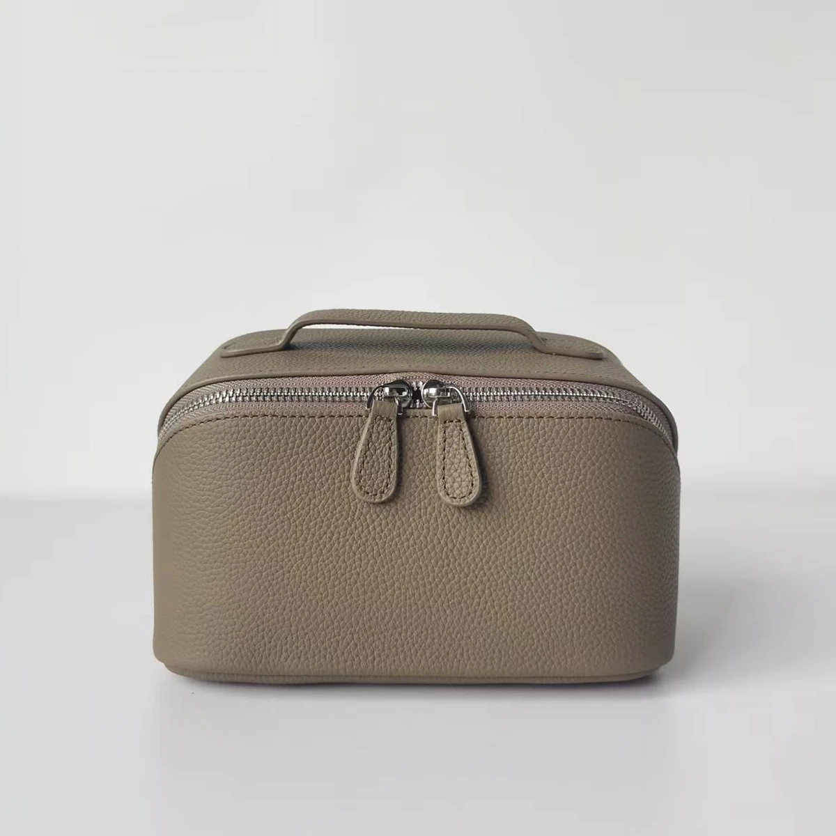 Kosmetiktasche aus echtem Leder, Krokodilprägung, Rindsleder, Reise-Kulturbeutel, großes Fassungsvermögen, Organizer mit breiter Öffnung, modisch – Detail 5