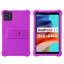 Enhanced Tablet Protective Case with Shockproof Airbag Design - 8 - Inch Soft Cover - PRITOM B8 (PURPLE)