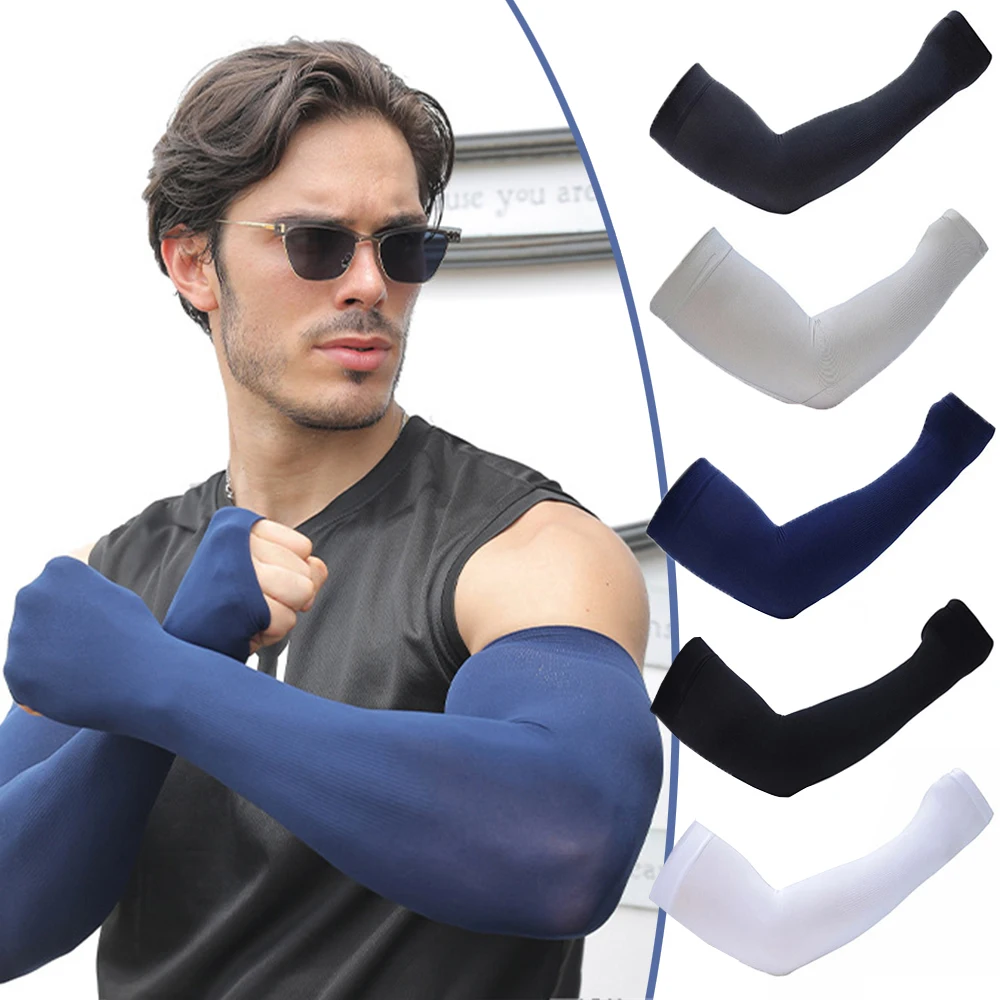 Sun protection arm sleeves ice arm sleeves Ice Silk Cycling Sleeve Arm Cover Summer Sunscreen Sleeves Anti-sunburn Sleeve Large UV Protection Cool Muff Mangas рукава