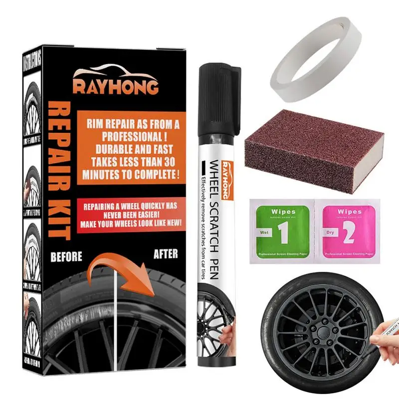 

Wheel Repair Kit Paint Scratch Repair Kit Car Rim Repair Kit Easily Repair Paint Scratches Scratches Water Spots Car Scratch