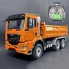 RC Trucks 1/14 6x6 RC Hydraulic Dump Truck CNC Metal Head Shell with Light and Sound System Metal RC Car Model Toys for Boys 1
