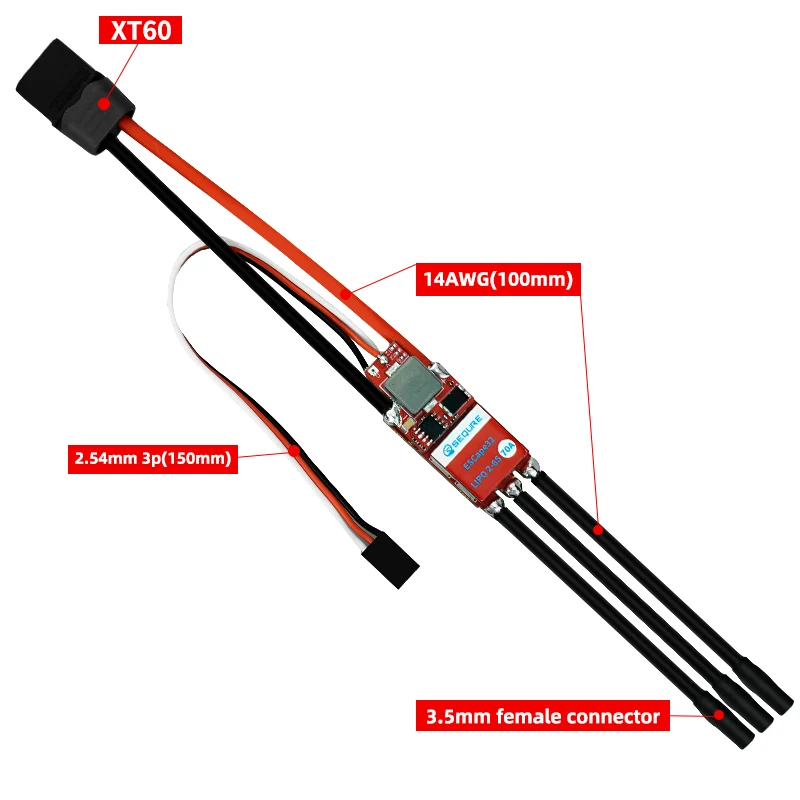 Vue d'ensemble du kit moteur brushless 3625 1800KV et ESC 70A 2670 pour voiture RC.