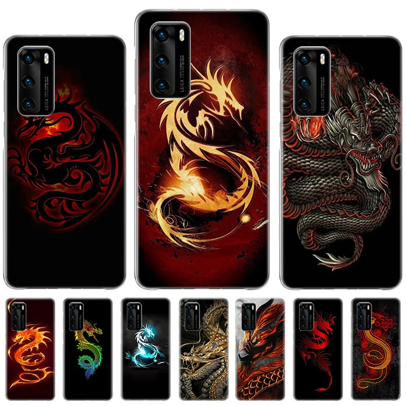 Чехол Dragon для Huawei P50 P40 P30 P20 P10 lite чехол с рисунком Mate 20 10 Pro противоударный |