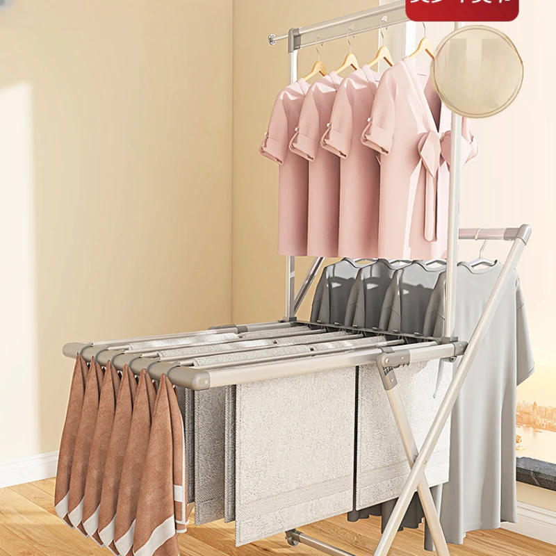 

Drying rack floor-to-ceiling folding indoor cooler home balcony quilt baby telescopic multi-functional