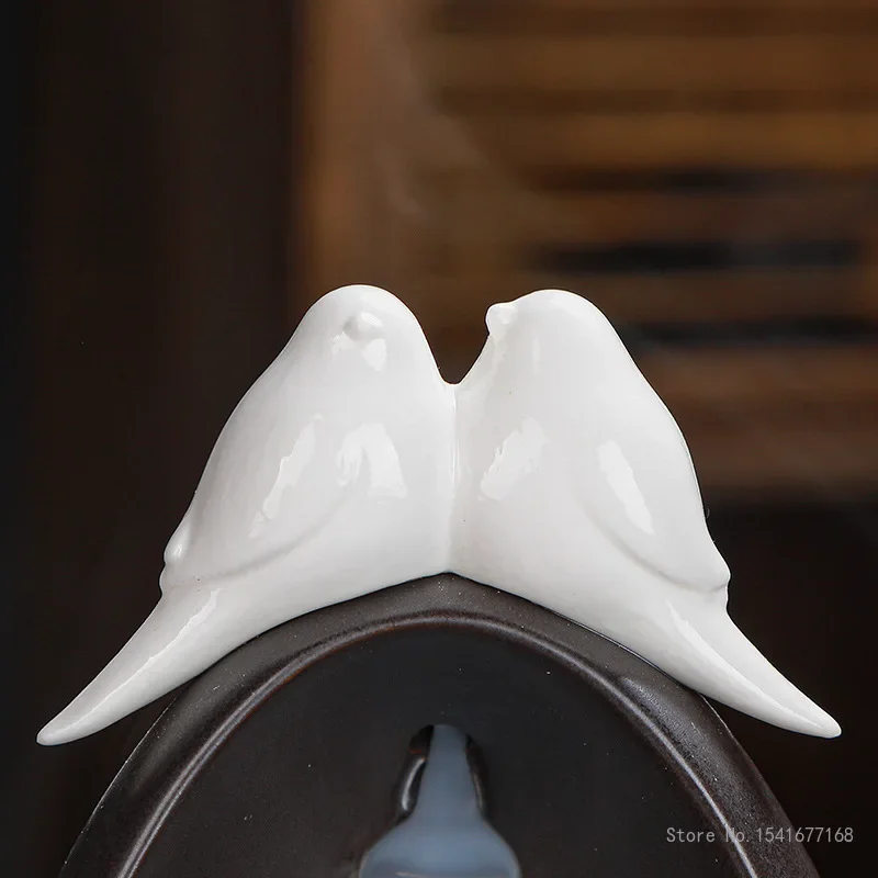 Creative Ceramic Backflow Incense Burner, Zen Home Bedroom Decor Ornaments, Aromatherapy Furnace, Sandalwood Agarwood Stove, 1Pc