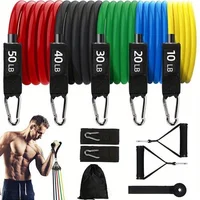 11Pcs Resistance Bands Set Bodybuilding Exercise Equipment Fitness Elastic Rope Strength Training Tensioner Workout Expander