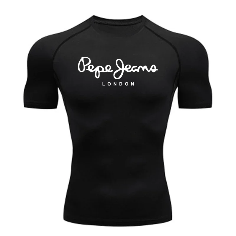 T-shirt sportiva da uomo T-shirt sportiva a maniche corte ad asciugatura rapida Top da palestra Fitness Camicia aderente da allenamento T-shirt da corsa da uomo - immagine 3