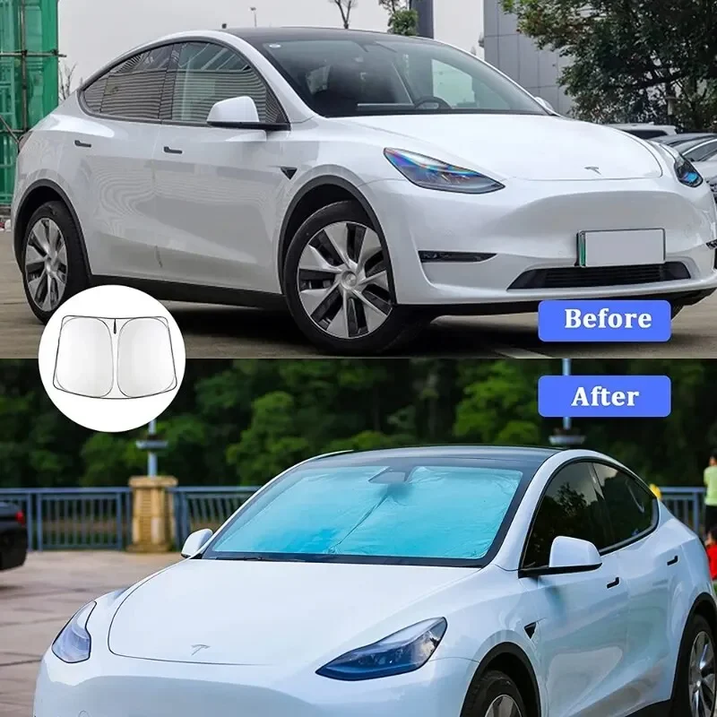 Car Window Sunshade Covers Visors Front Window Sunscreen Protector For Tesla Model 3 Y Accessories