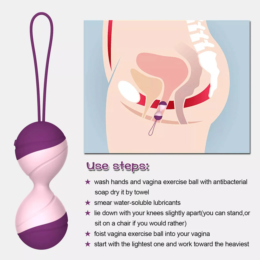 Kegel Exercise Weights Massage Ball Doctor Recommended for Bladder Control Pelvic Floor Recovery Training Beginners Tightening 5