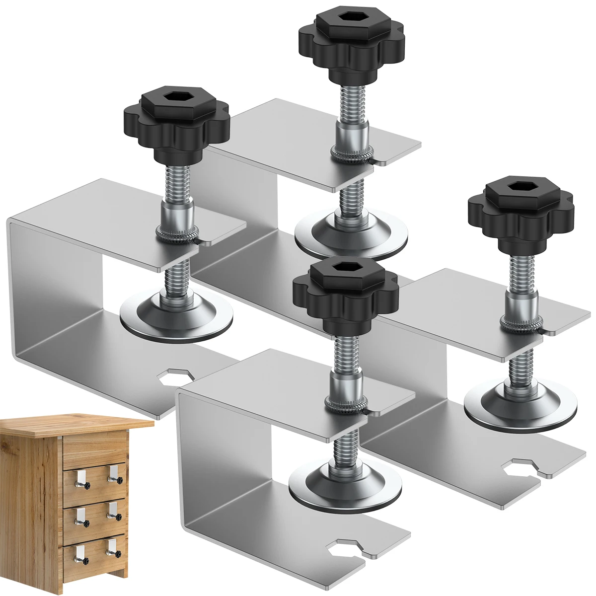 

4Pcs Cabinets Frame Installing Tool Front Drawer Installation Portable Drawer Hardware Jig Clip Woodworking Clamp Tool for Wood