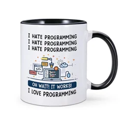 Premium Ceramic Mug - I Love Programming Design, 11oz Coffee & Tea Cup Gift - 330ml (5DTC - 002 - HY)