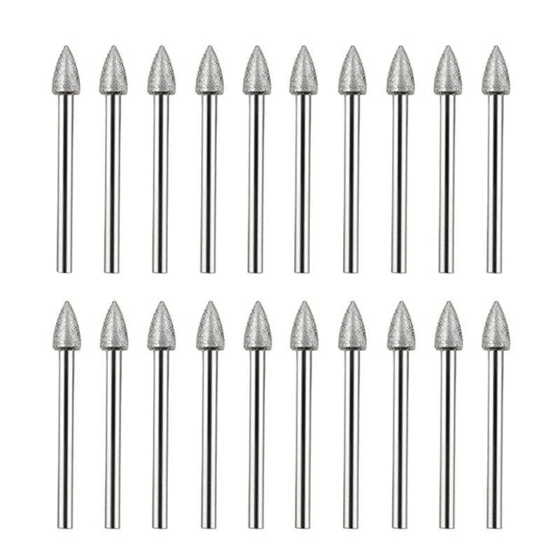 

Bullet head diamond grinding head diamond fine sand grinding needle grinding stick jade carving grinding head 20 pieces