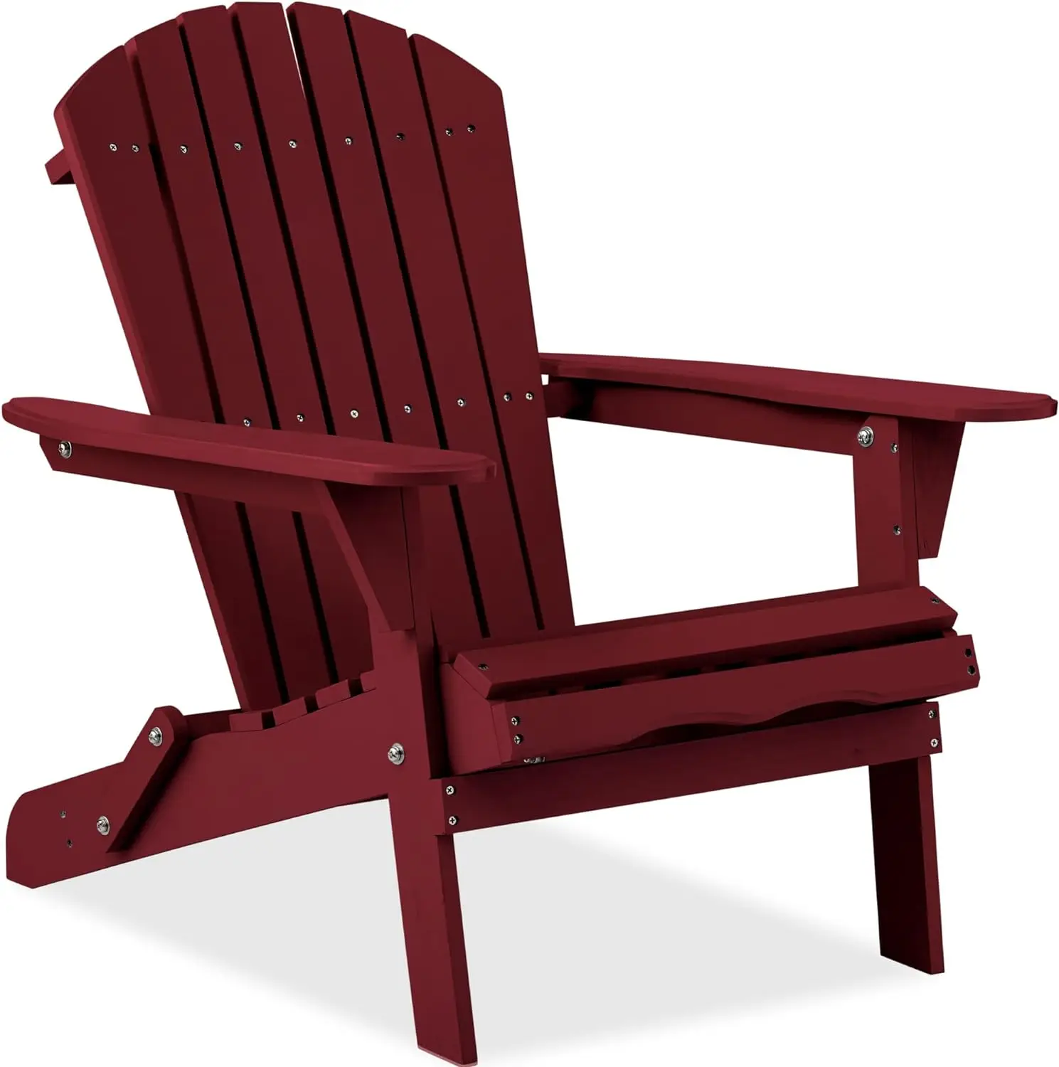 

Folding Adirondack Chair Outdoor Wooden Accent Furniture Fire Pit Lounge Chairs for Yard, Garden, Patio w/ 350lb Weight