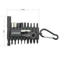 Jeu de clés à cliquet EDC à 60 dents, 21 pièces, support magnétique et embouts de 1/4 ", adaptateur de précision de 4 mm, portable avec mousqueton 2