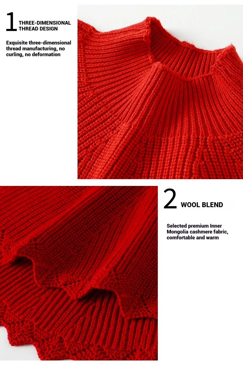 2025, abnehmbarer Kragen aus gestrickter Wollmischung für Damen im Herbst und Winter bei kaltem Wetter, Schulter- und Halswärmer, Zickzack-Spitze, halbhoher Hals – Detail 7