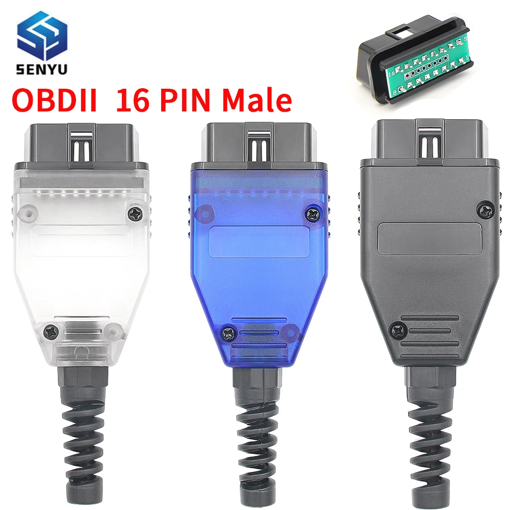 16 Pin OBD2 Male Connector Plug - J1962 Car Diagnostic Cable Adapter With Screws