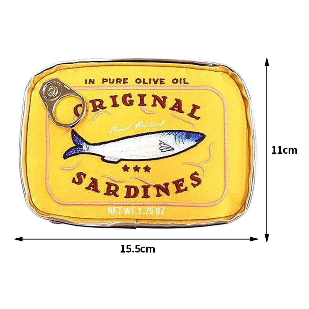 Cute Cosmetic Bag Sardines Cans Shape Funny Packages Creative Portable Toiletry Bag Fashion Zipper Small Soft Makeup Bags 6