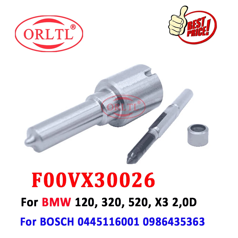 

ORLTL F00VX30026 Fuel Injector Nozzle F 00V X30 026 Diesel 0445116001 0986435363 For Bosch Piezo BMW 120, 320, 520, X3 2,0D