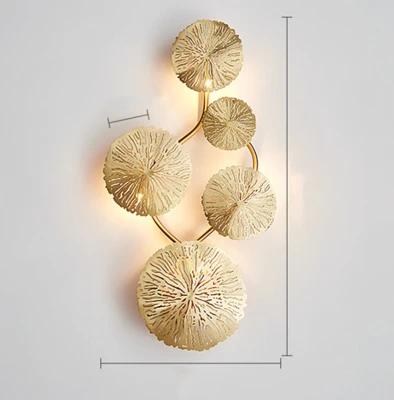 vintage wall lights Nordic Gold Lotus Leaf LED Wall Light Retro Wall Lamp Stainless Steel Wall Sconce For Industrial Decor Indoor Lighting Fixtures wall lights for bedroom Wall Lamps