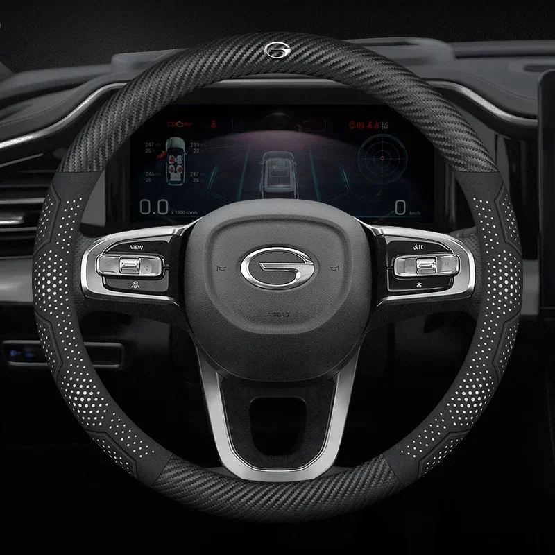 

Car Carbon fiber Suede Leather Car Steering Wheel Cover For Trumpchi GA3 GA4 GA6 GA8 GS3 GS4 GS5 GS7 GS8 M6 M8 ES9 Accessories